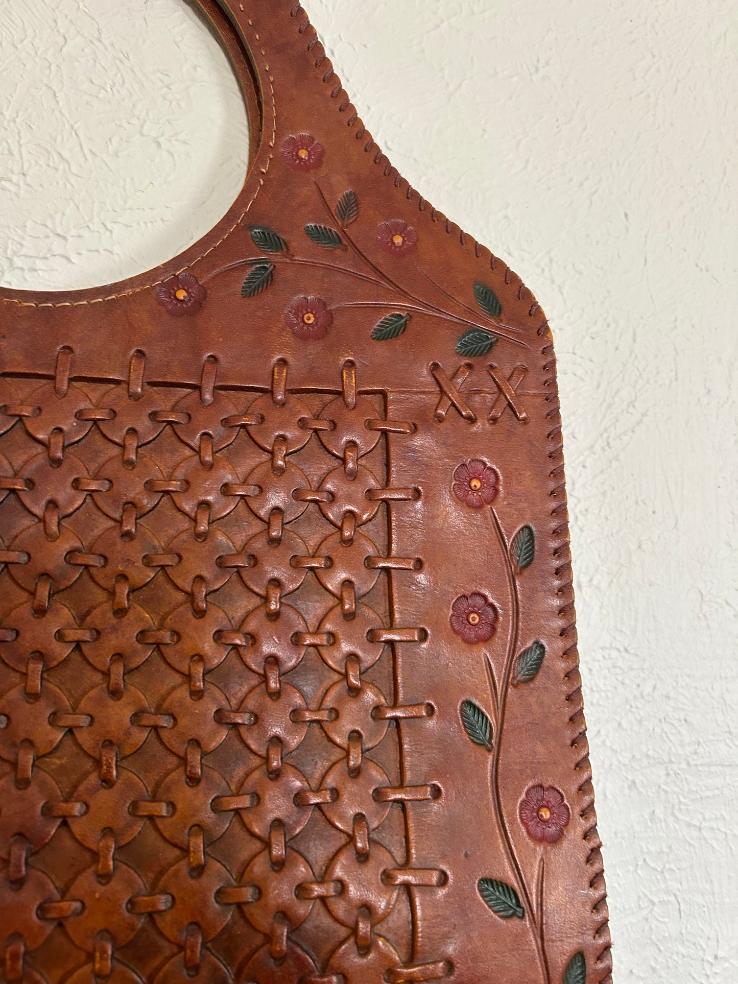 Vintage Floral Leather Purse