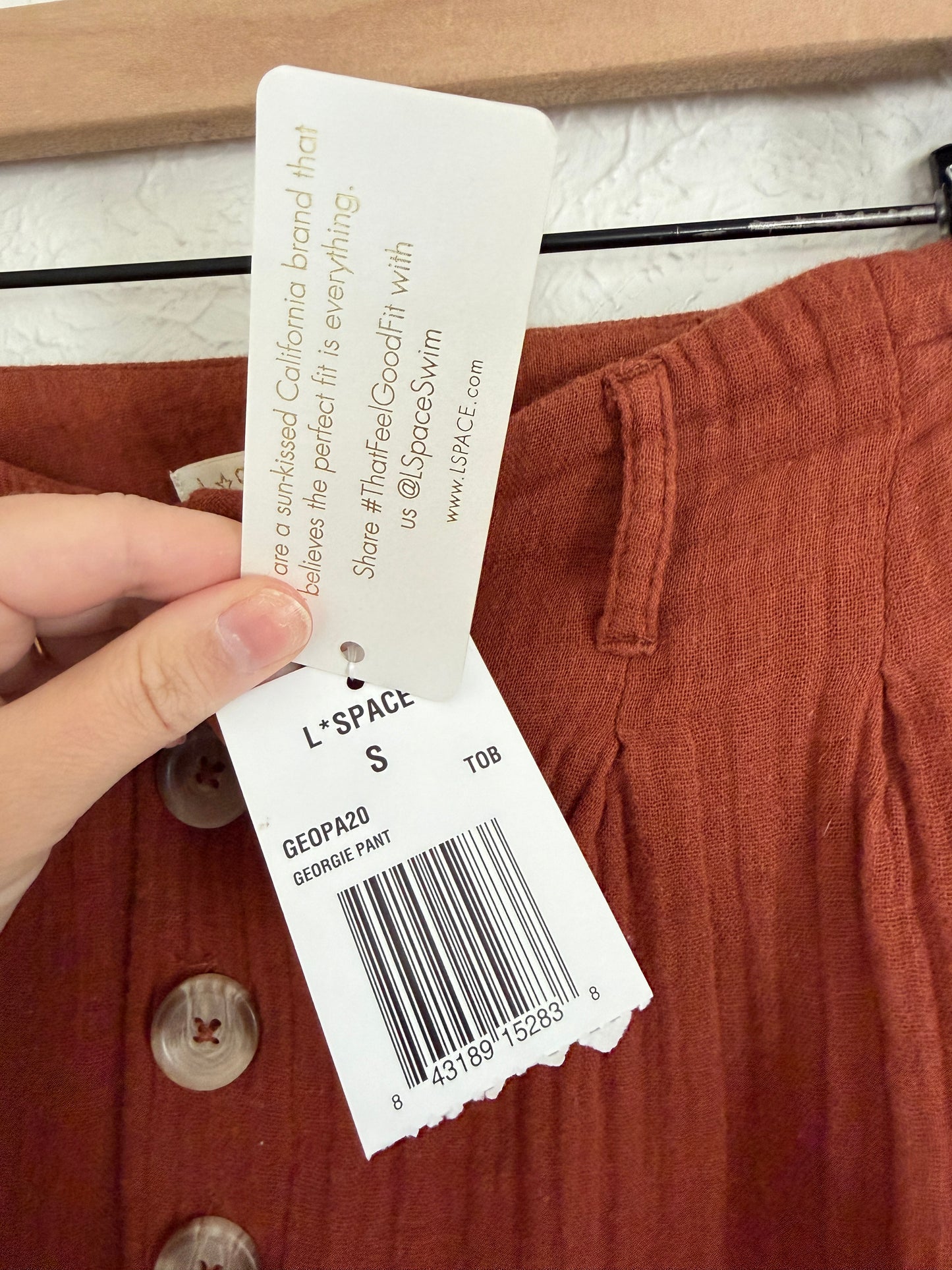 NWT L Space Rust Gauze Georgie Pants (S)