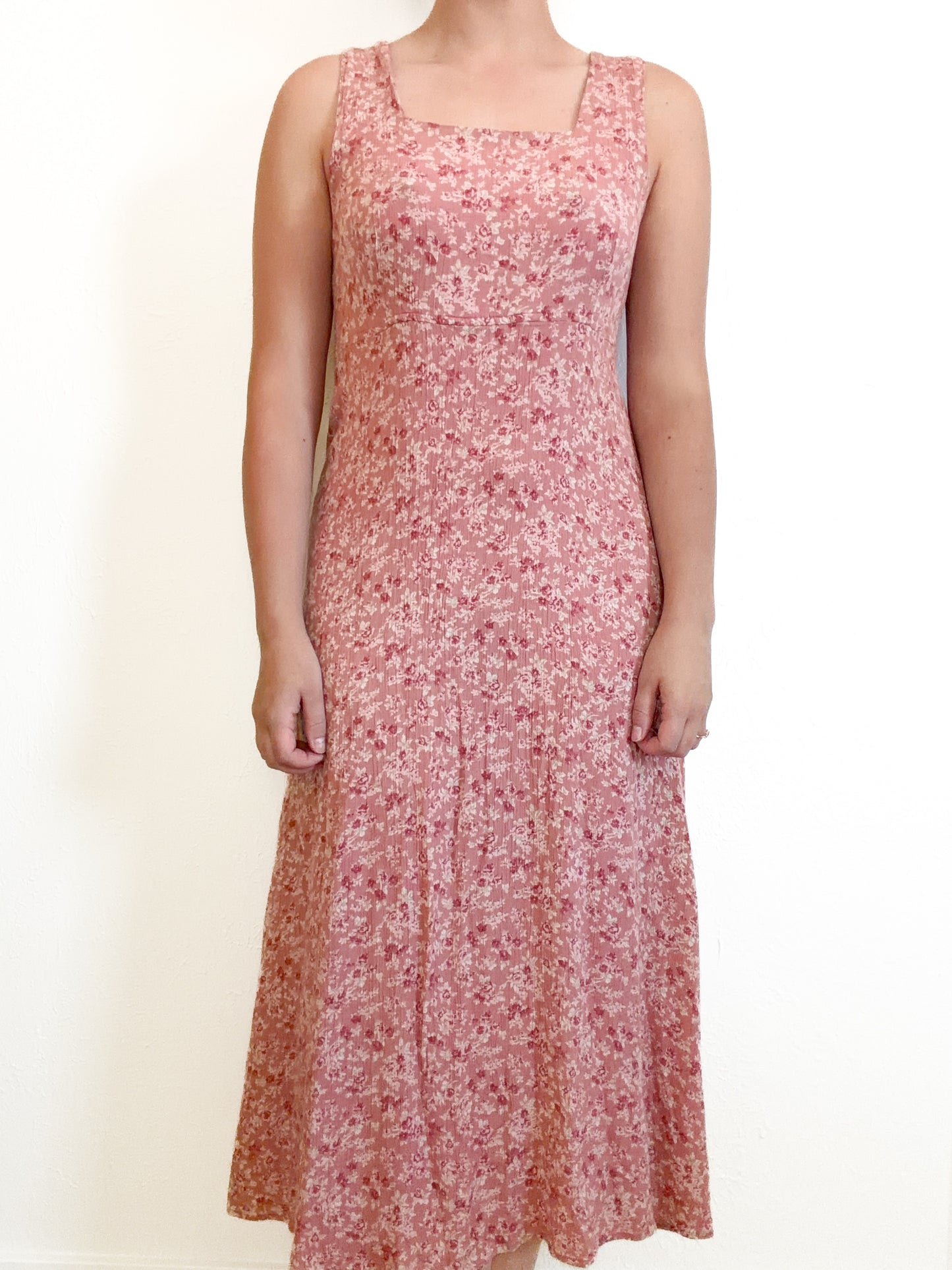 Pink Floral Vintage Dress (M)
