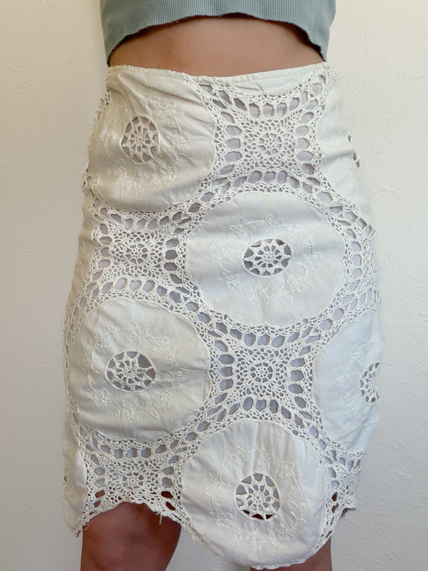 Crochet White Midi Skirt (6)