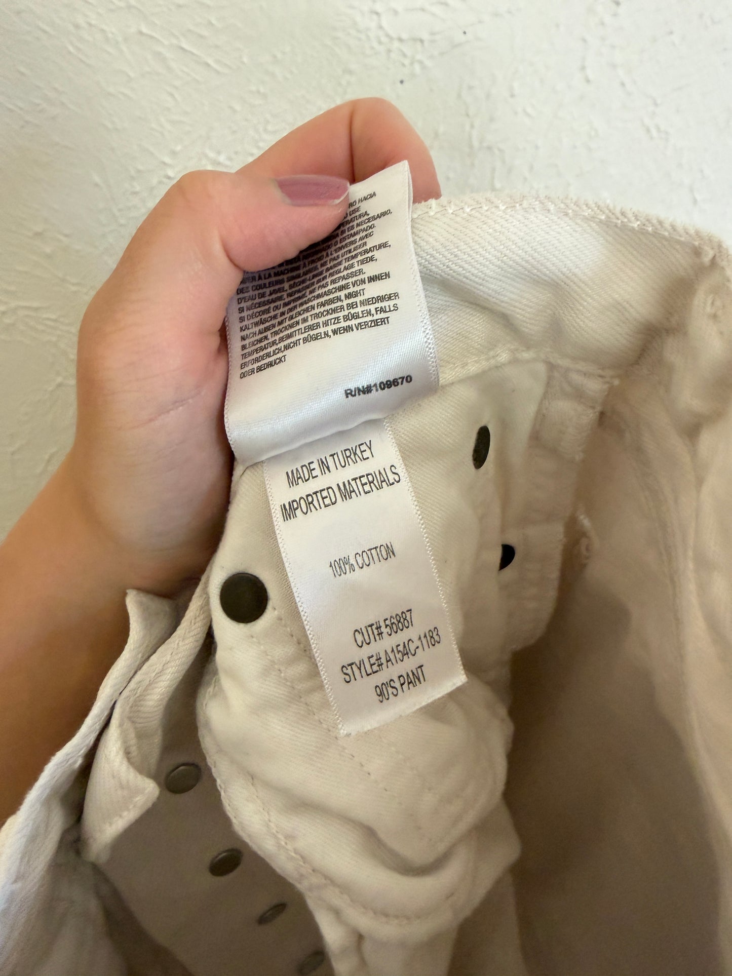 AGOLDE Cream Straight Leg ‘90’s Pant’ (25)