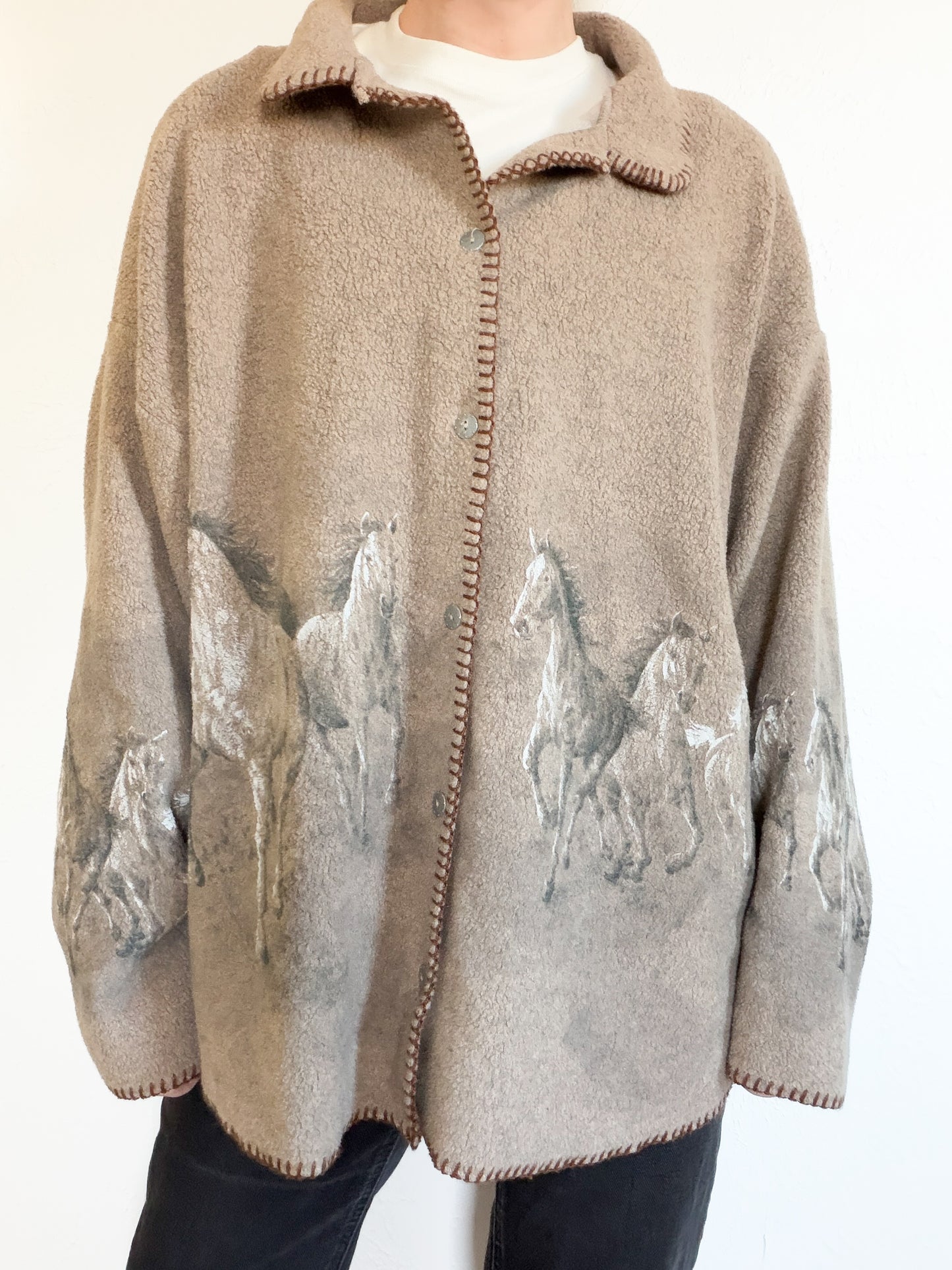 Horses Button Up Jacket (XL)