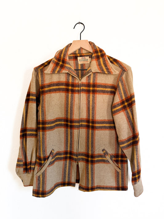 Vintage Wool Plaid Jacket (M)