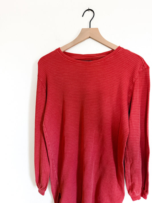 Free People Red Striped Long Sleeve (S/M)