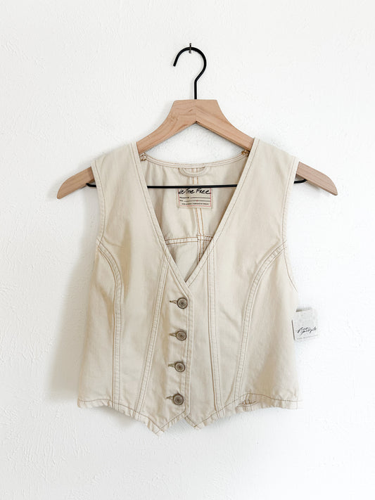 NWT Free People ‘Tate’ Denim Vest (S)