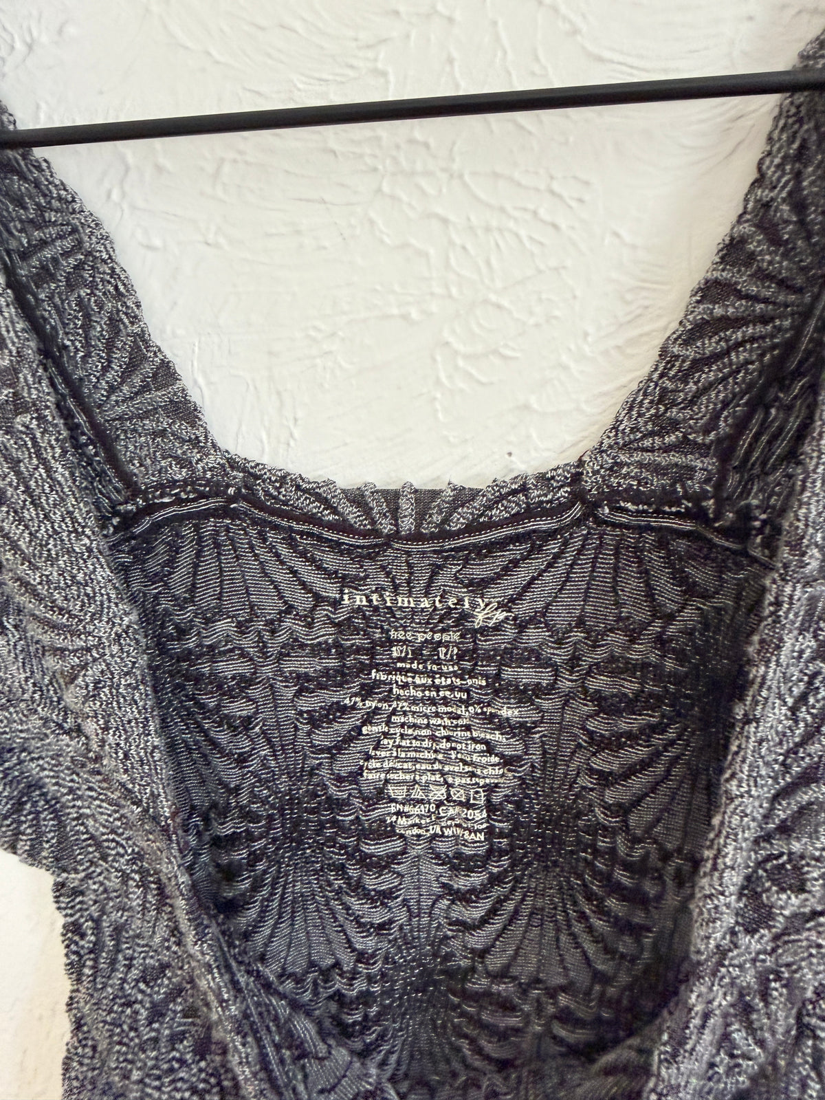 Free People ‘Love Letter’ Black Textured Tank (S)