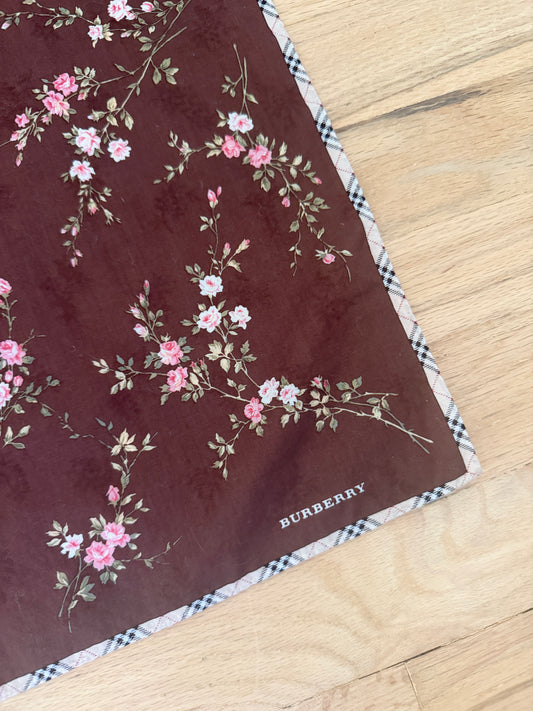 Vintage Burberry Japanese Floral Handkerchief