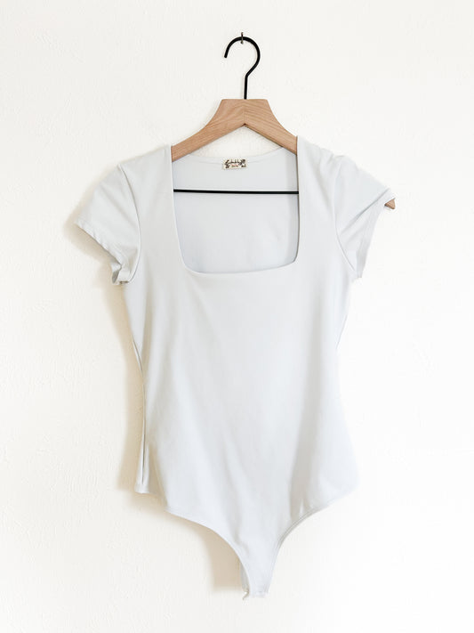 Free People Square Neck White Bodysuit (M)