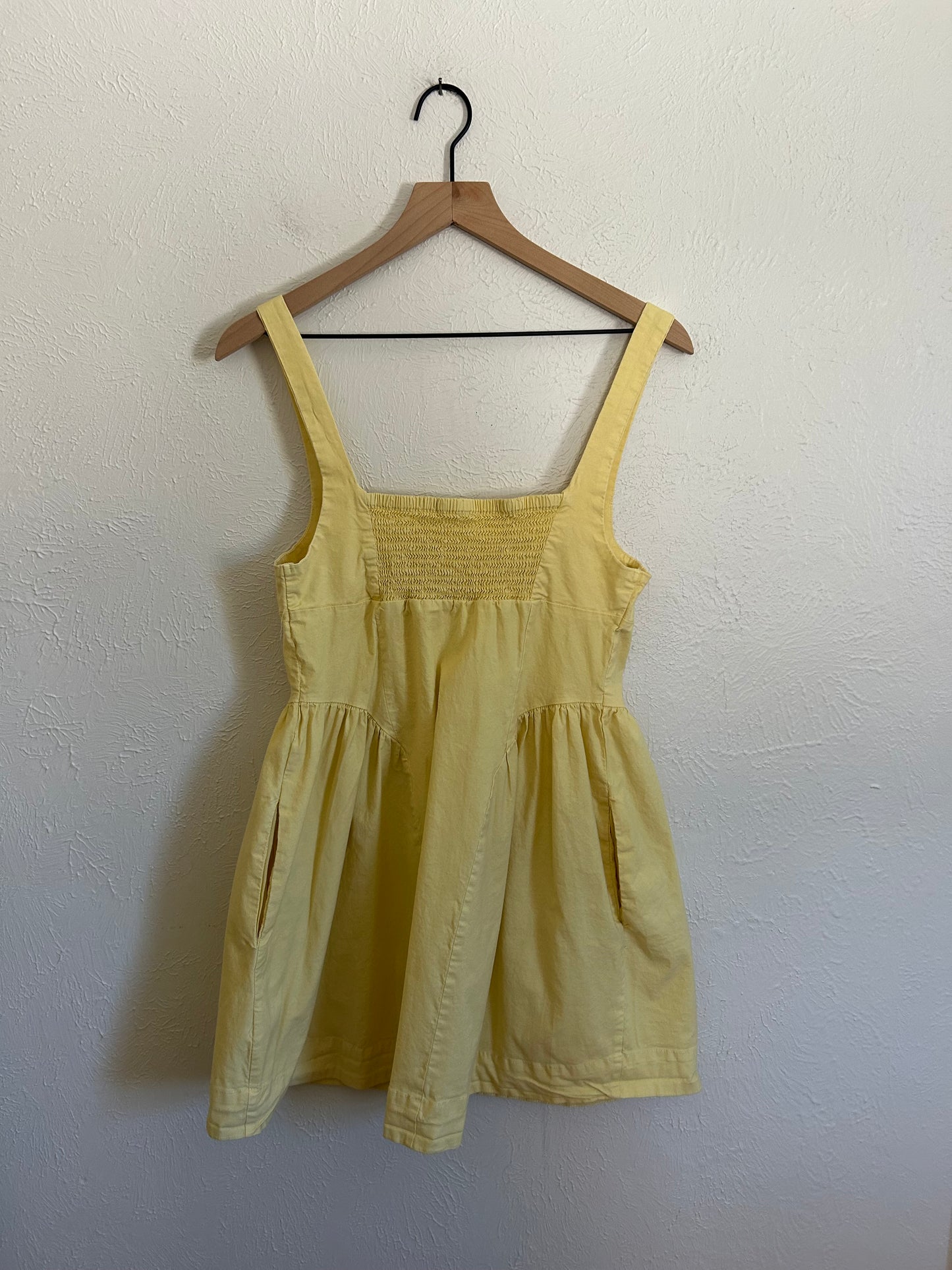 Free People Astrid Oxford Yellow Mini Dress (L)