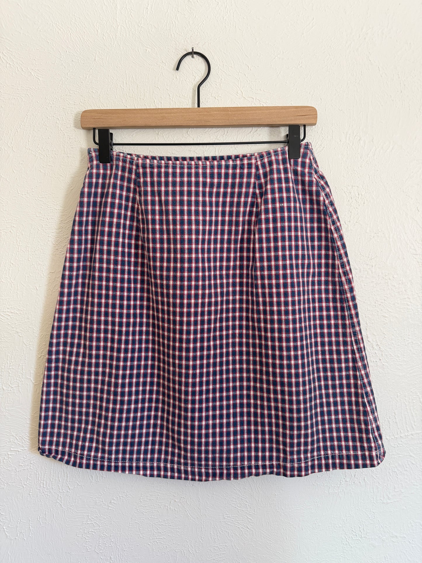 Vintage Plaid Red White & Blue Skirt (M)