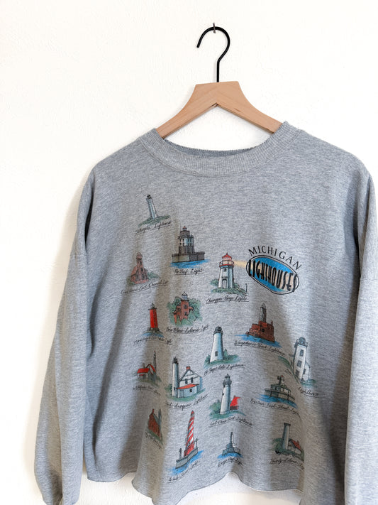 Vintage Michigan Lighthouses Crewneck (XL)