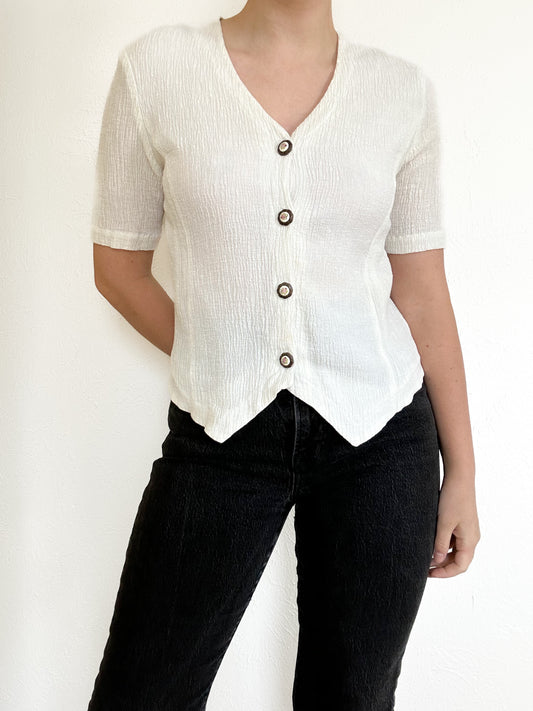 Vintage Floral Button Top (S)