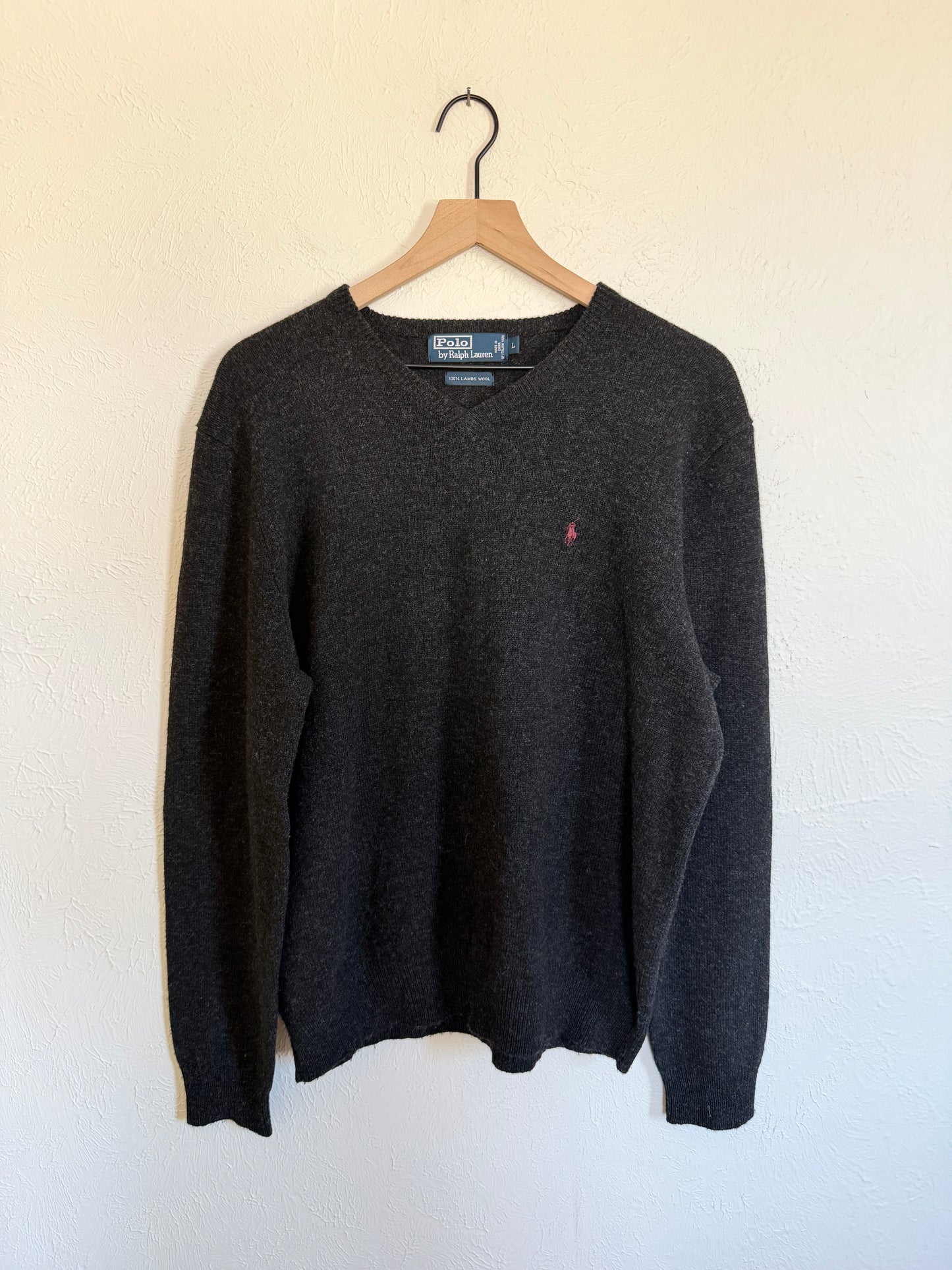 Ralph Lauren Grey Lambswool Sweater (L)