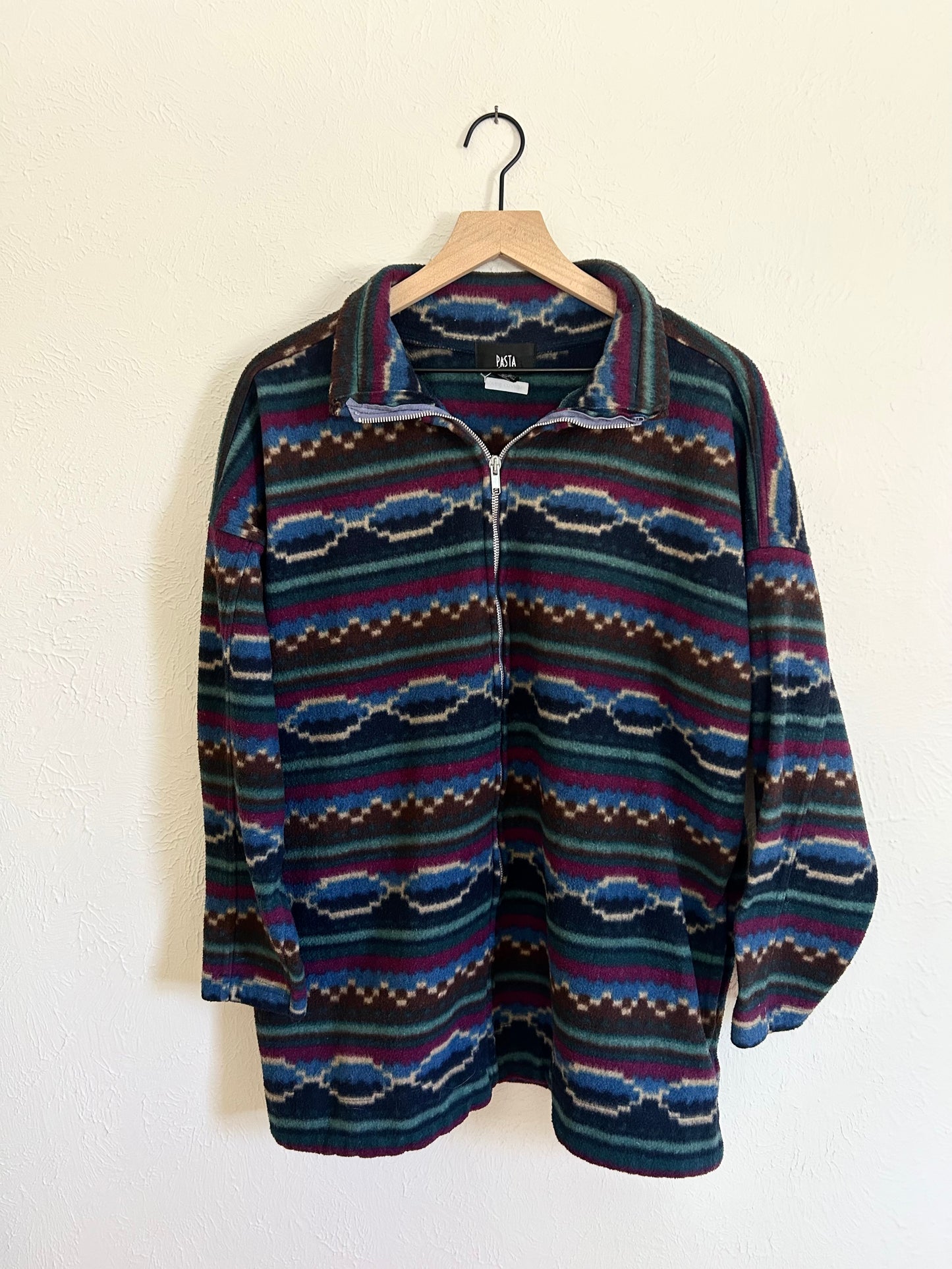 Vintage Patterned Zip Up (M)