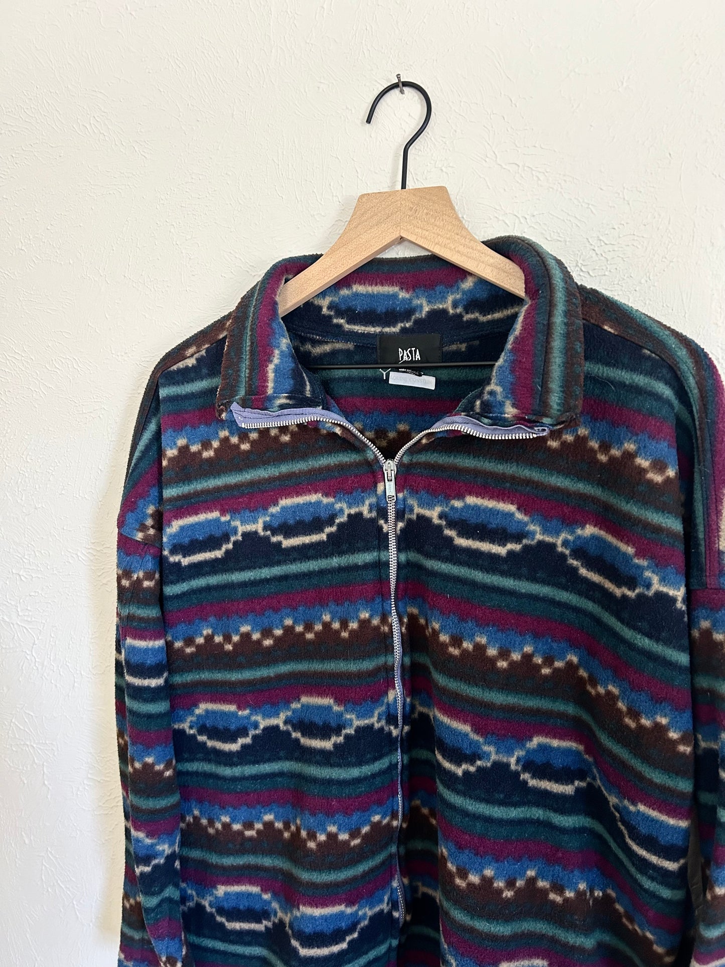 Vintage Patterned Zip Up (M)