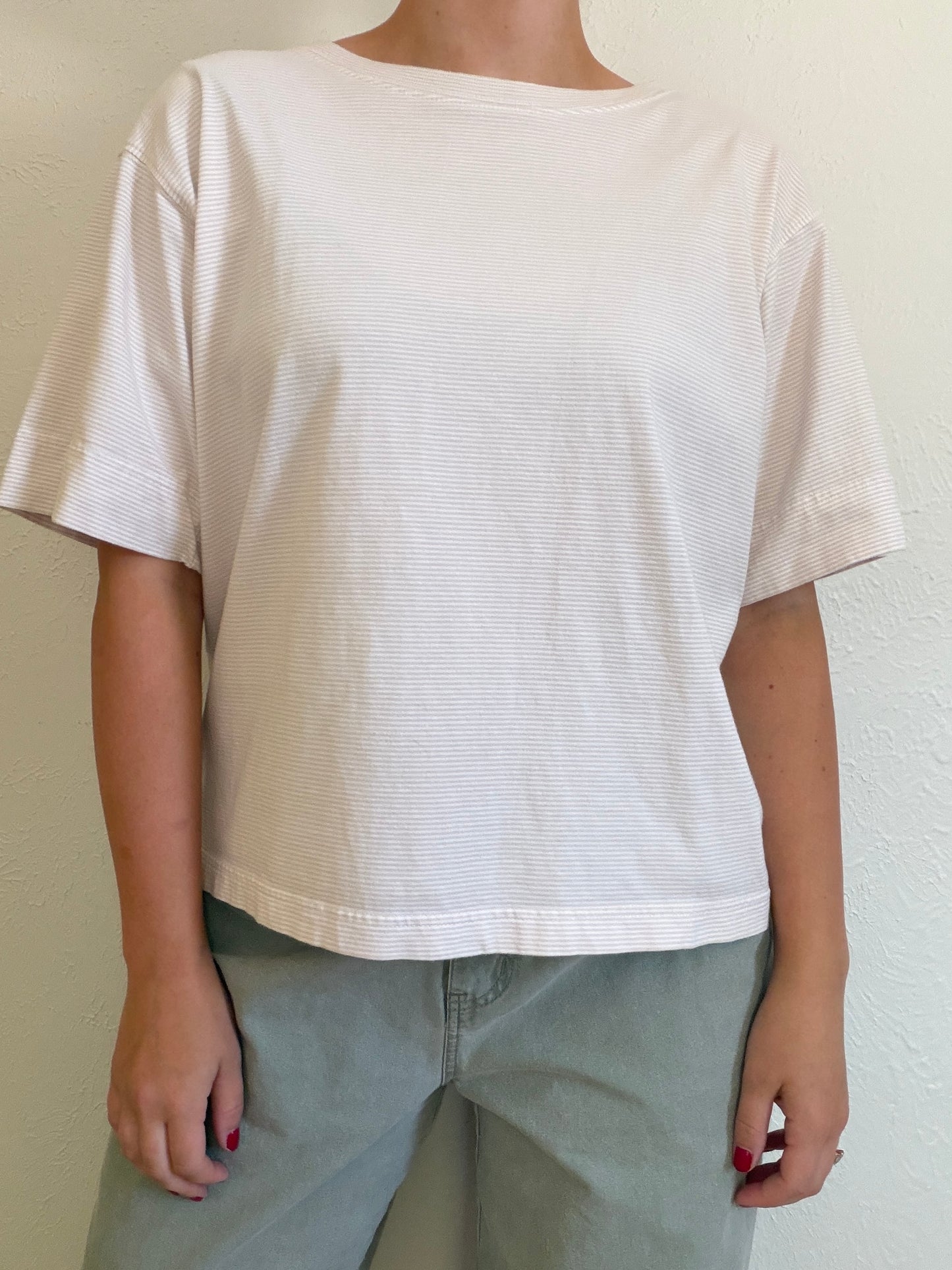 Vintage Pink Striped T-Shirt (L)