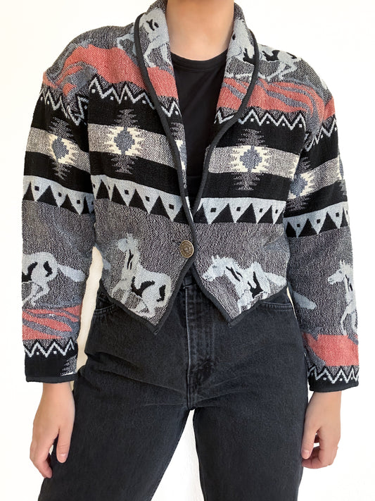 Vintage Western Tapestry Horse Jacket (M)