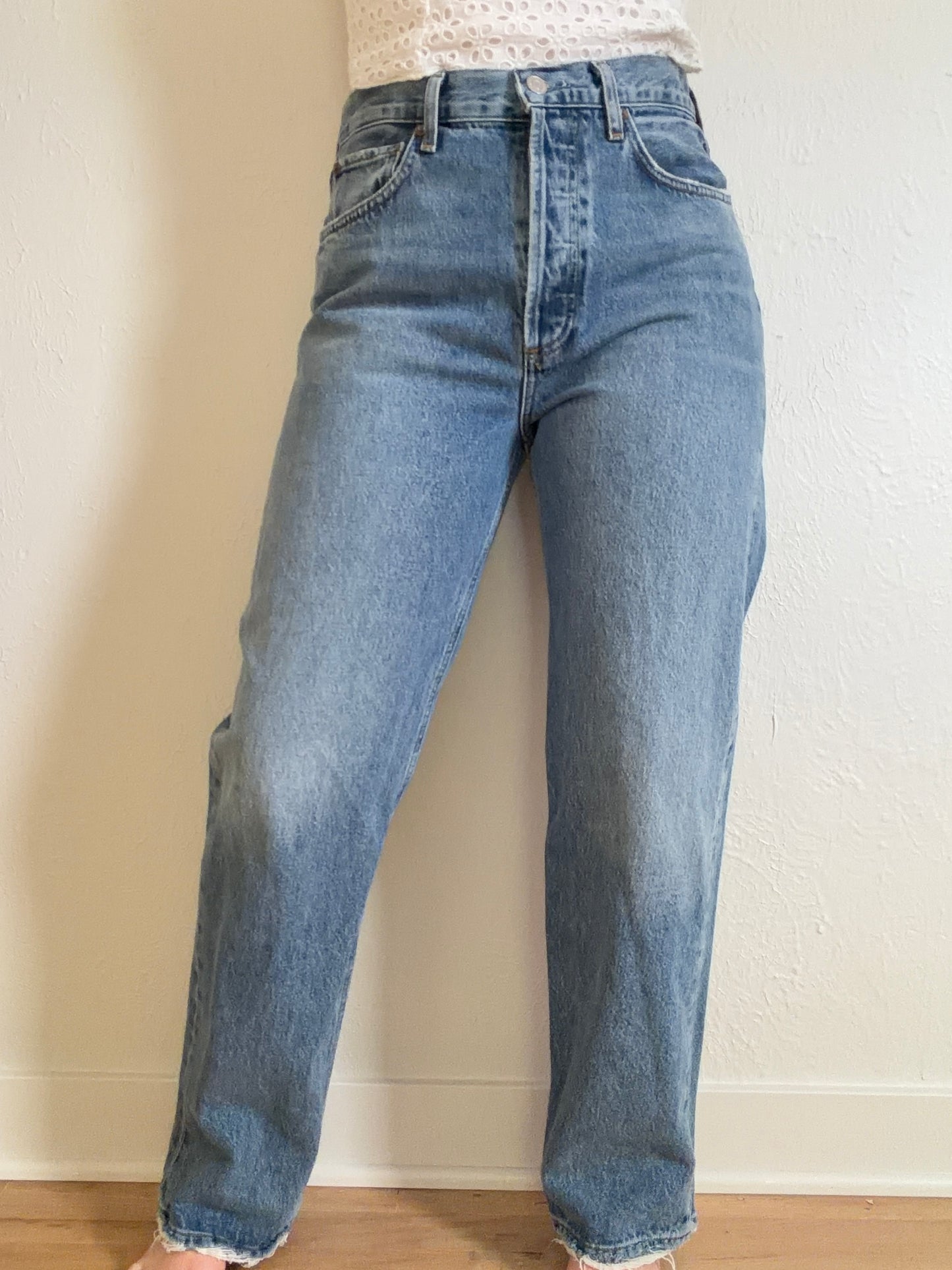 AGOLDE High Rise Straight Leg Jeans (6)