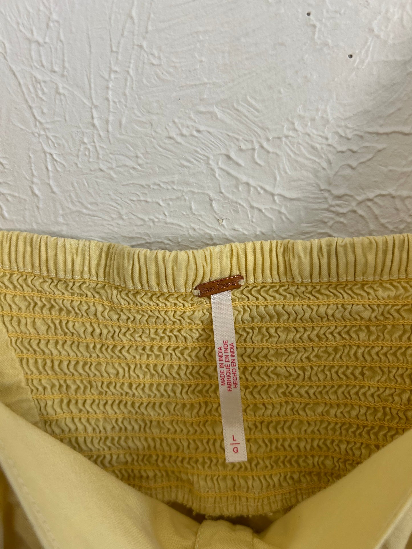 Free People Astrid Oxford Yellow Mini Dress (L)