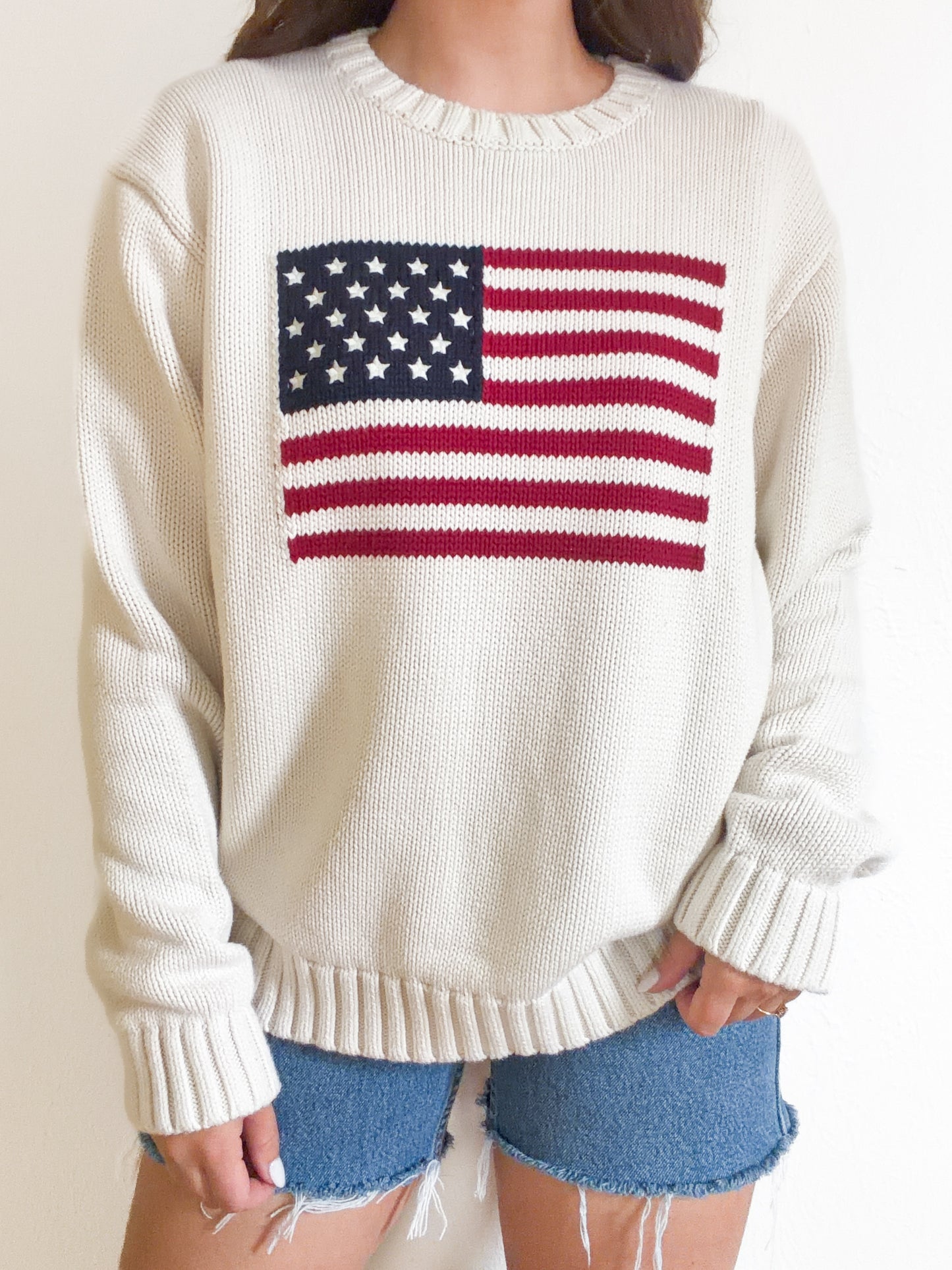 Brandy Melville Flag Sweater (S/M)