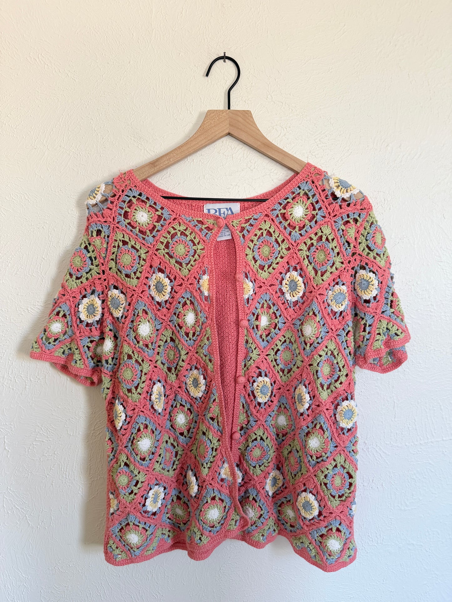 Granny Square Vintage Knit Top (XL)