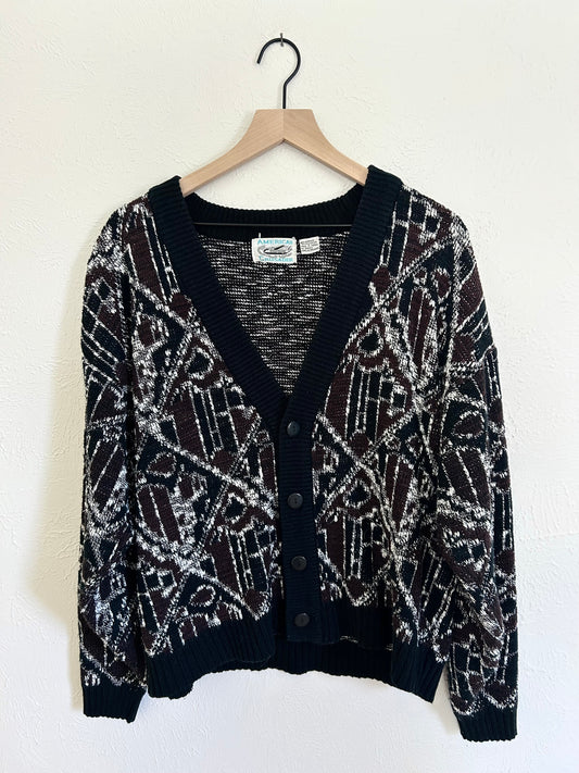 Vintage Patterned Cardigan (M)