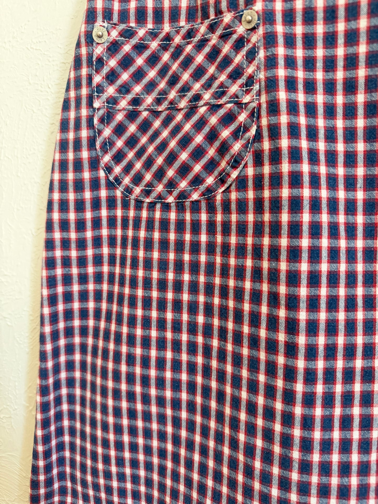 Vintage Plaid Red White & Blue Skirt (M)