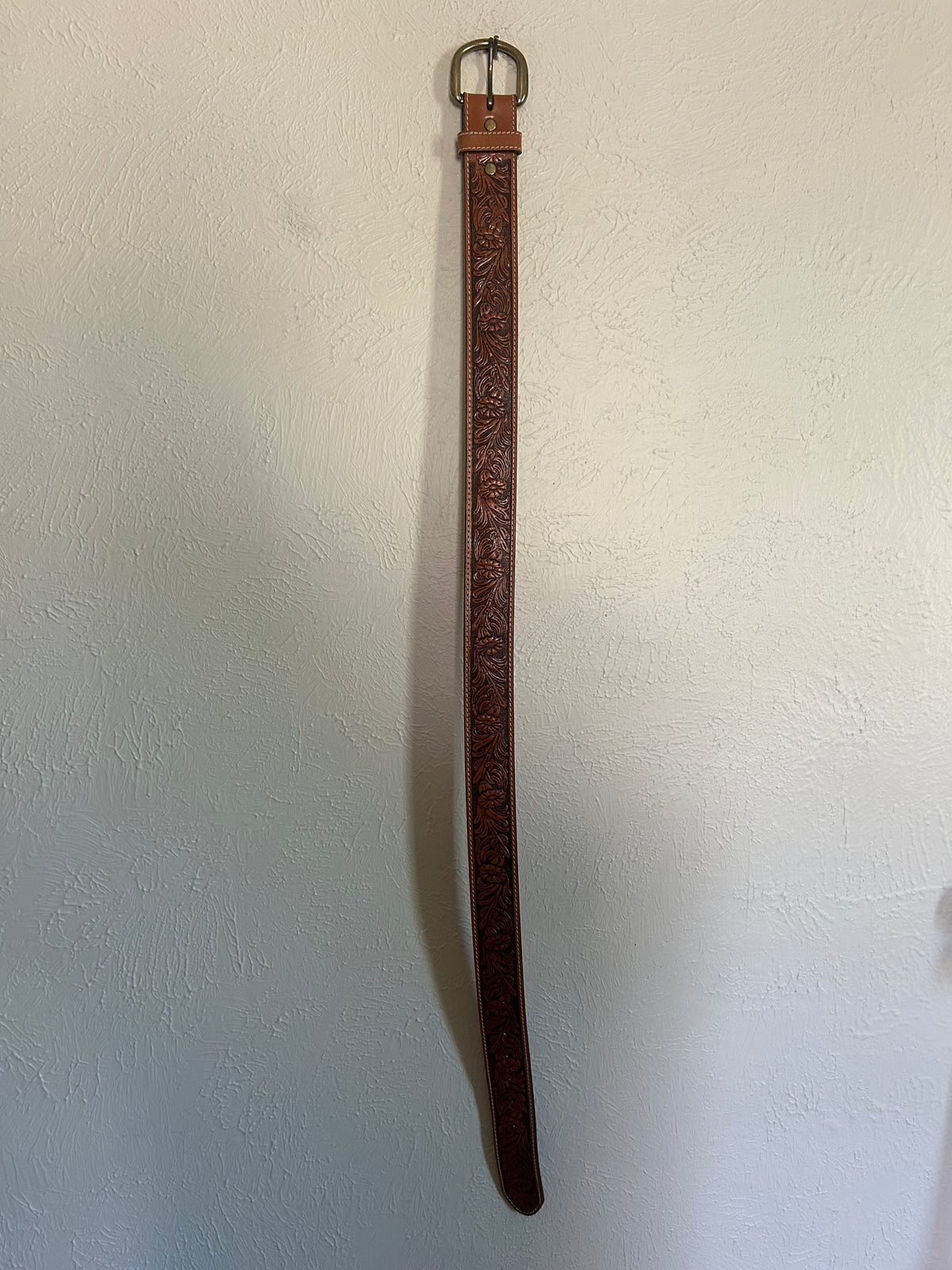 Leather Floral Tooled Belt