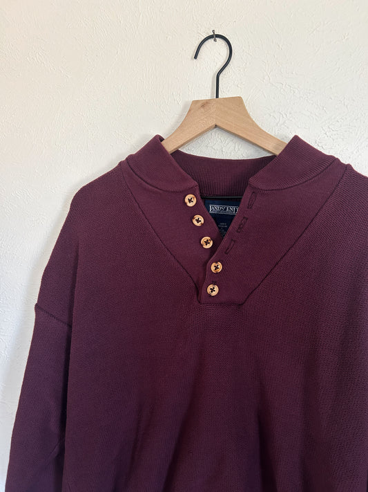 Lands End Maroon Henley (L)