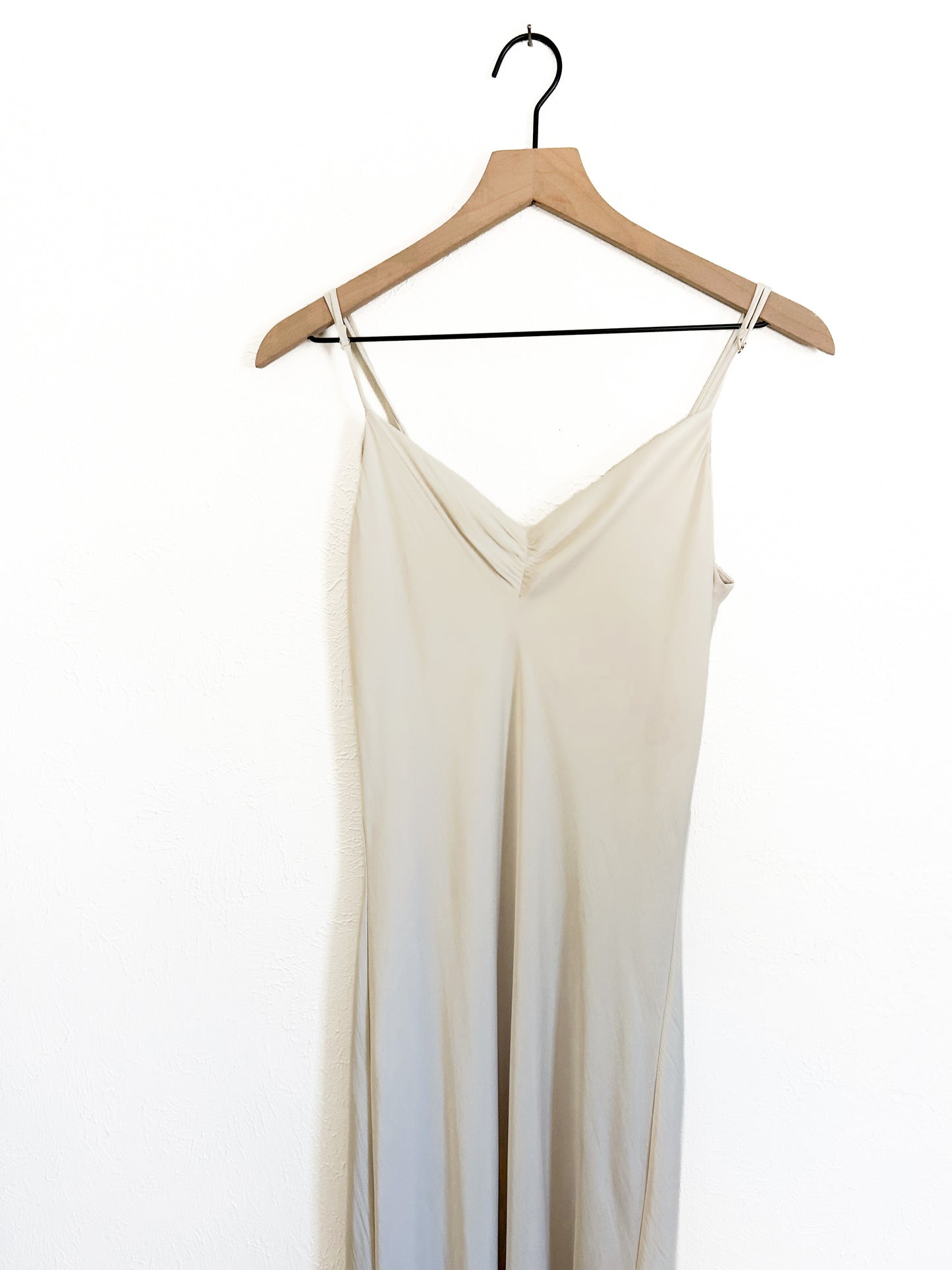 White Silky Maxi Dress (M)