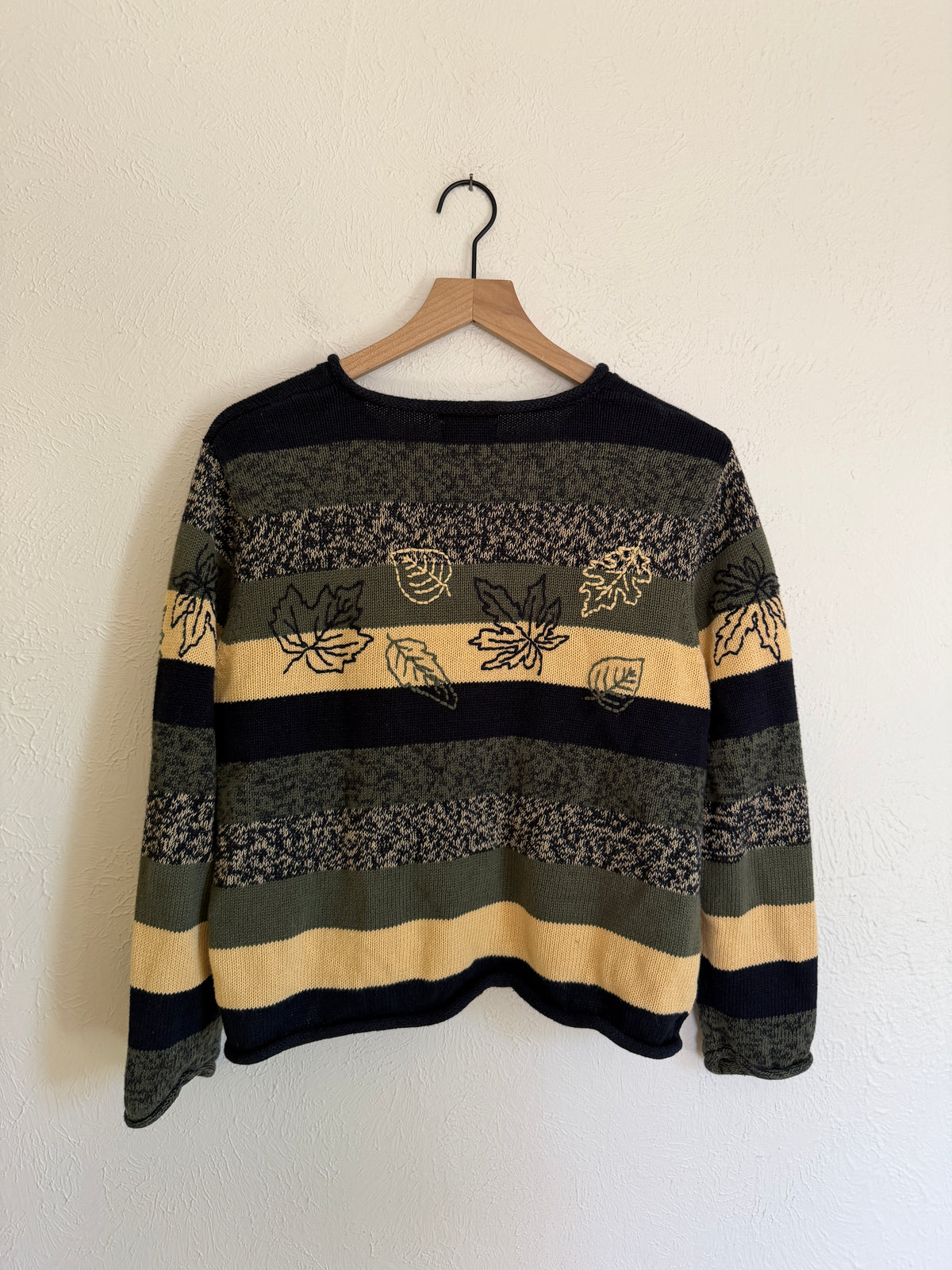 Christopher & Banks Leaf Embroidered Vintage Zip Up (XL)