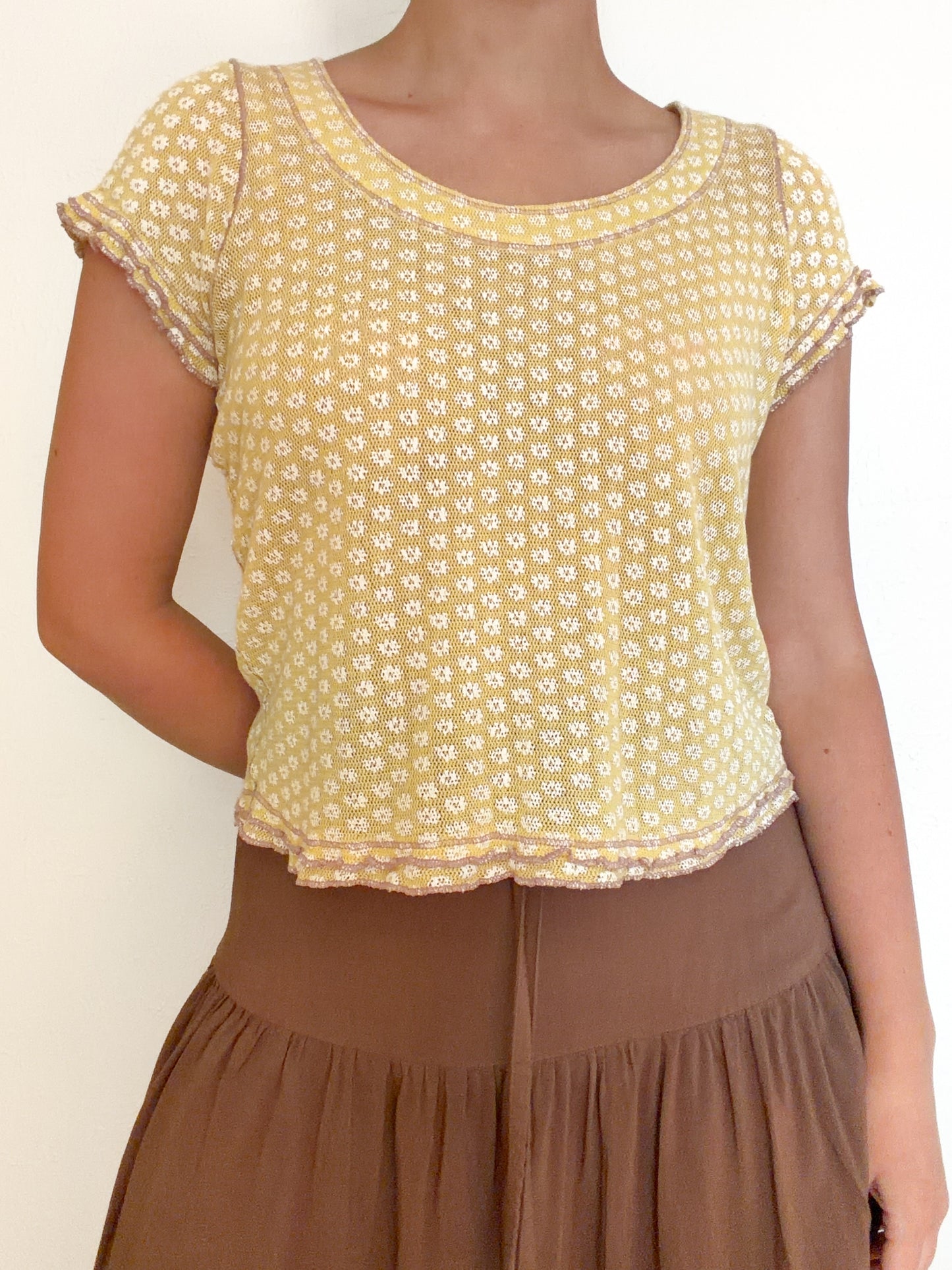 Free People Garner Yellow Tee (L)