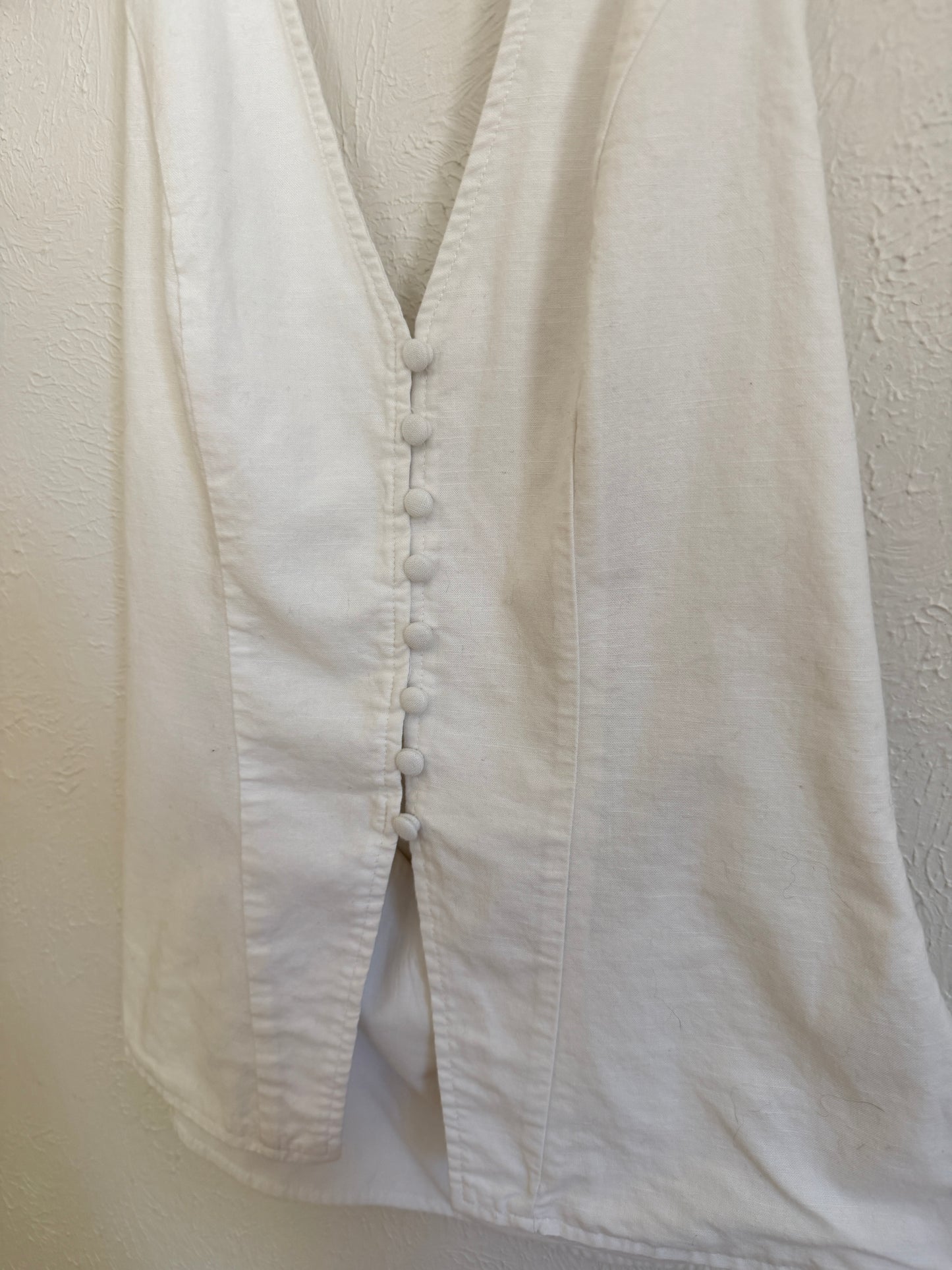 Commense White Button Halter Tank (S)