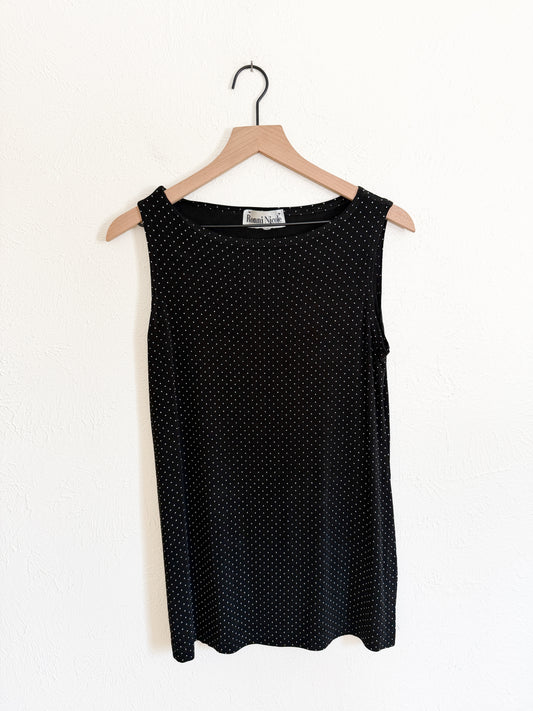 Ronni Nicole Polka Dot Long Vintage Tank (M)
