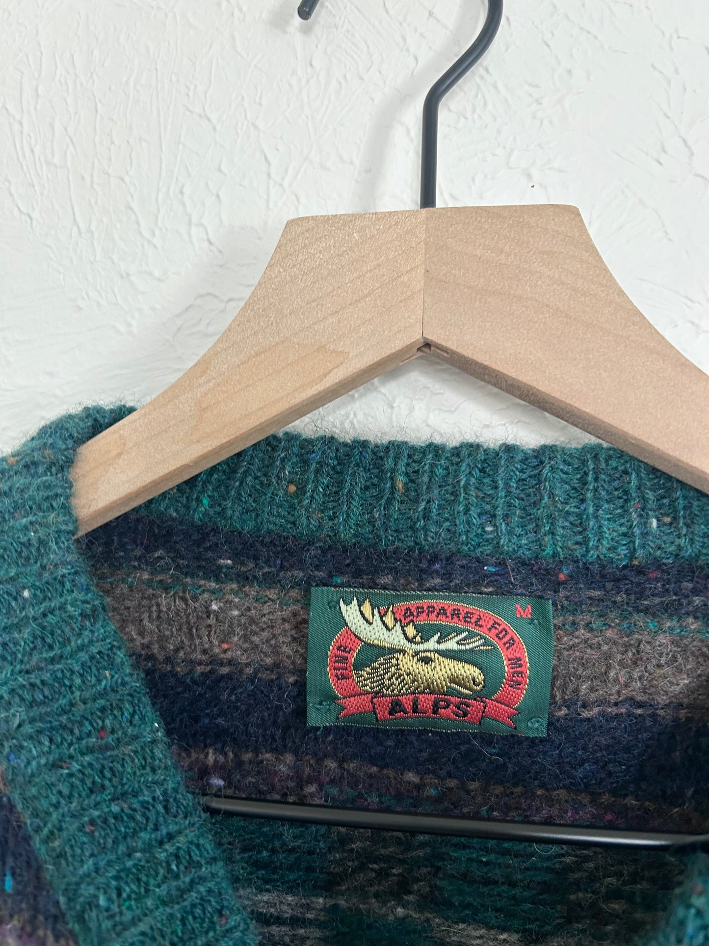 Alps Patterned Vintage Wool Sweater (M)