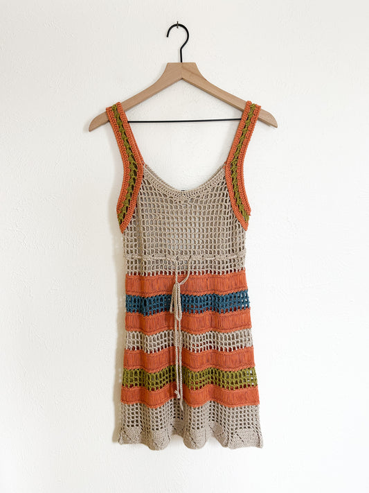 Crochet Swim Coverup Dress (S)