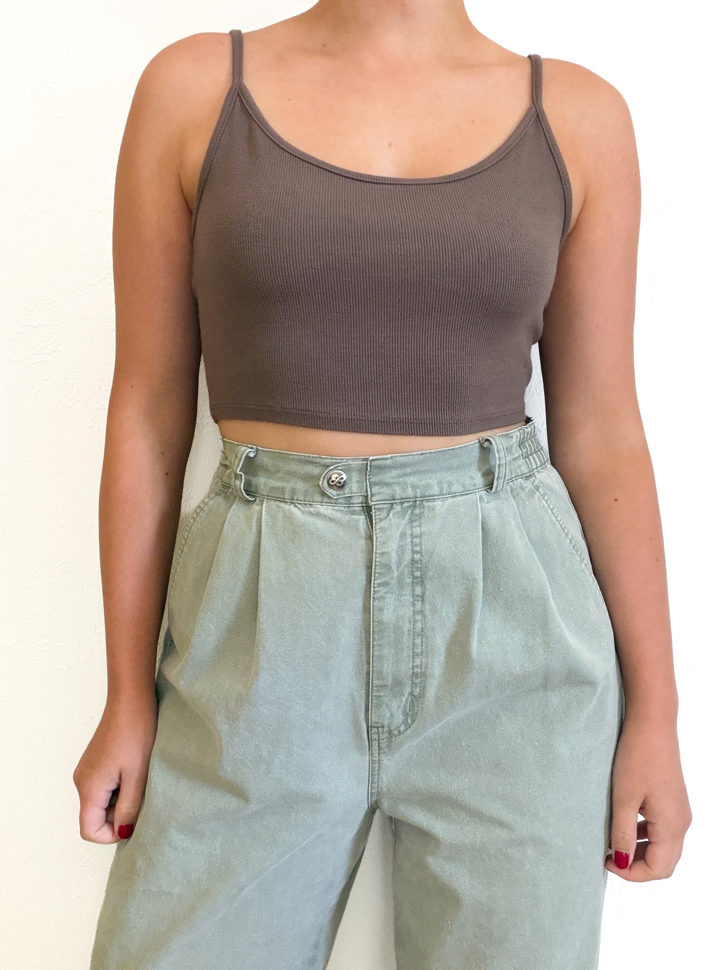 Joah Brown Ribbed Tank (M/L)