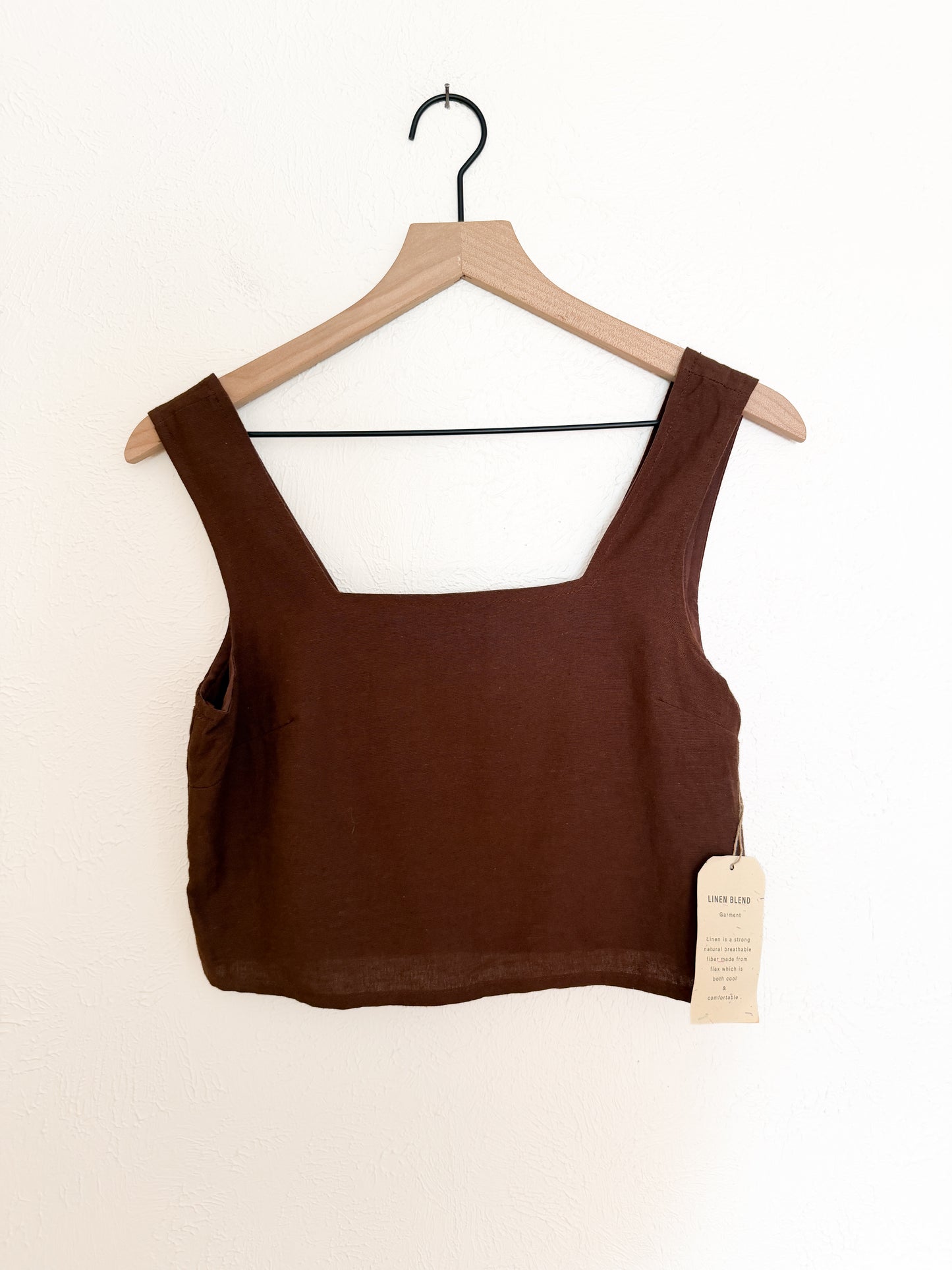 NWT Brown Linen Tank (S)