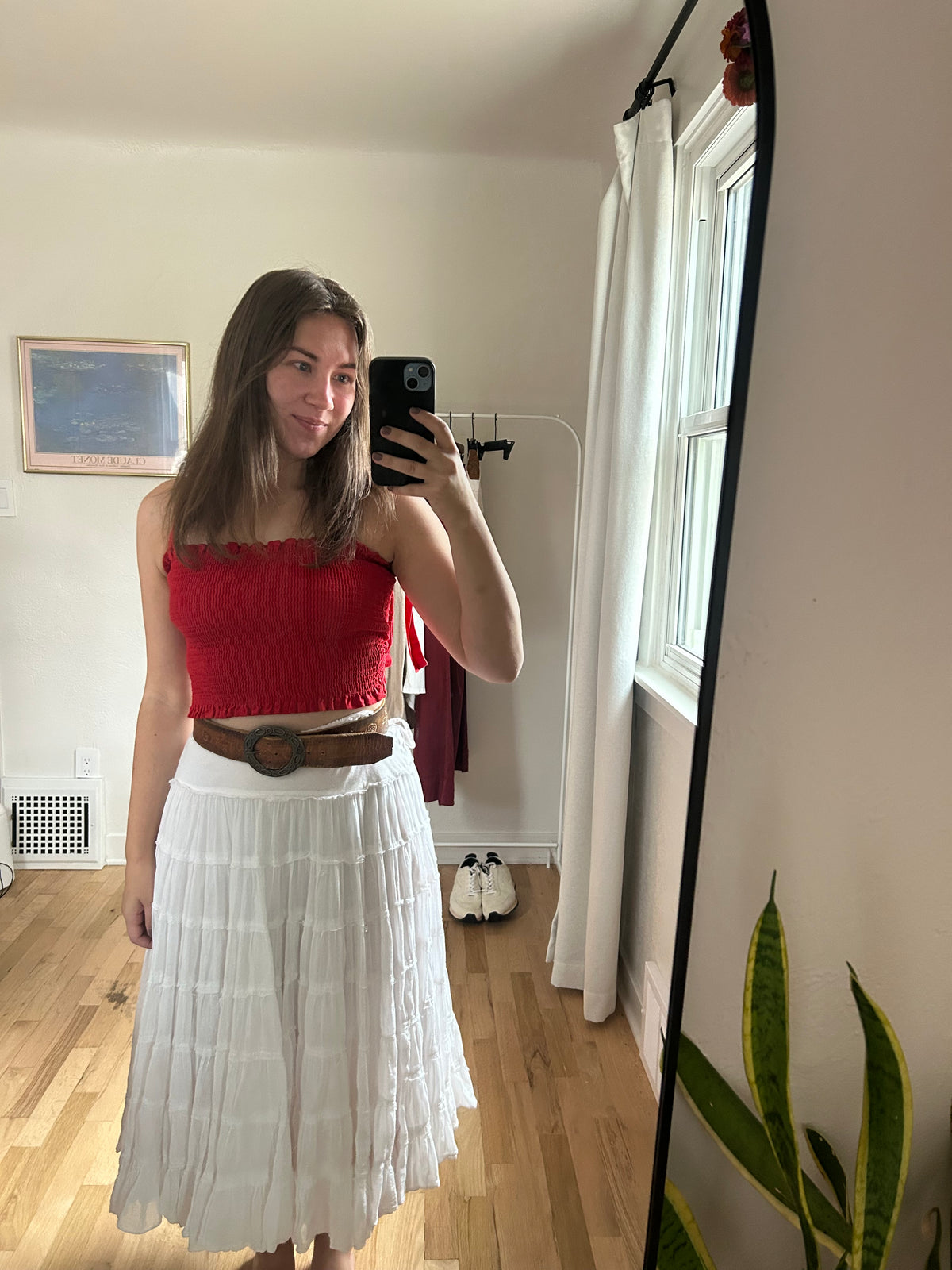 Rampage Vintage White Tiered Skirt (S)