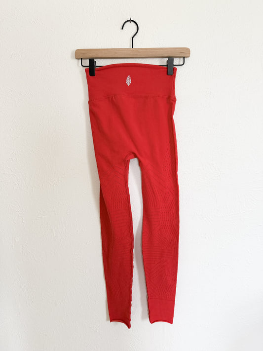 Free People Movement Red Ecology Cutout Leggings (S)