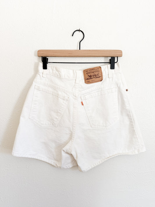 Levi’s 1995 Vintage Orange Tab White High Waisted Shorts (8)