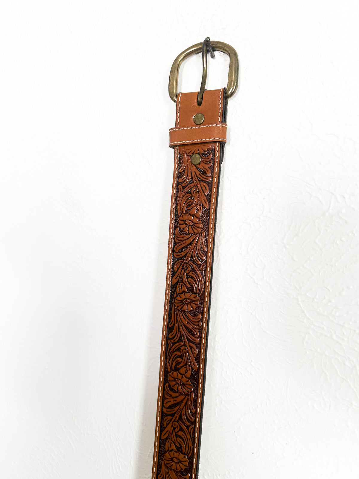 Leather Floral Tooled Belt