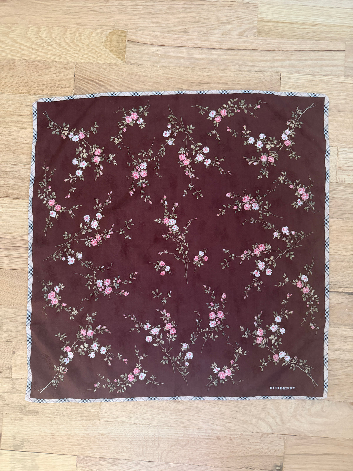 Vintage Burberry Japanese Floral Handkerchief