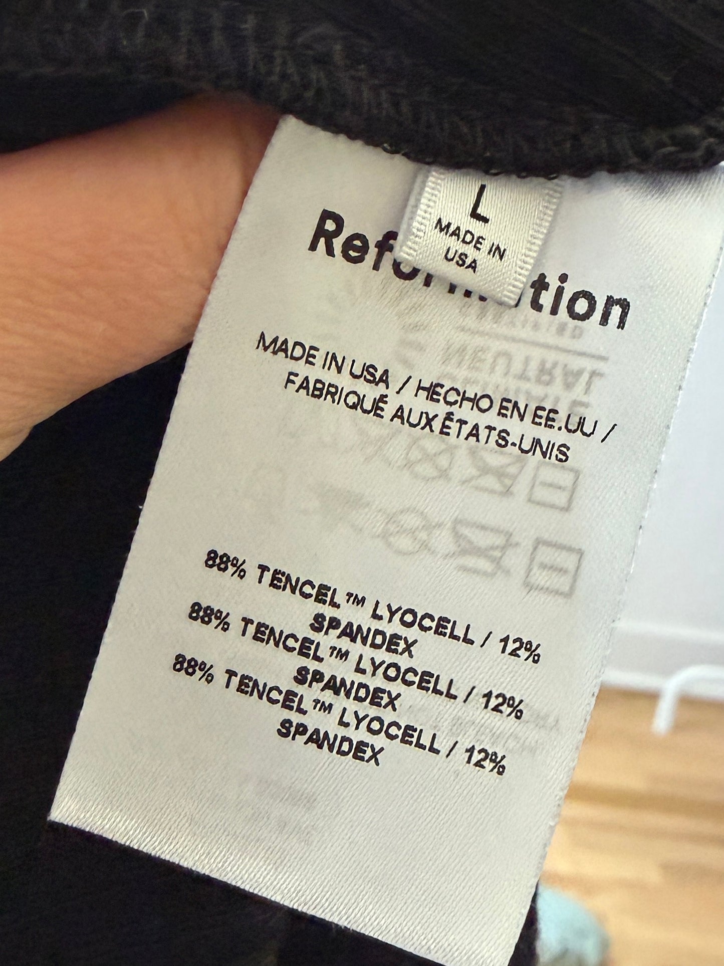 Reformation Black Ribbed Crop Top (L)