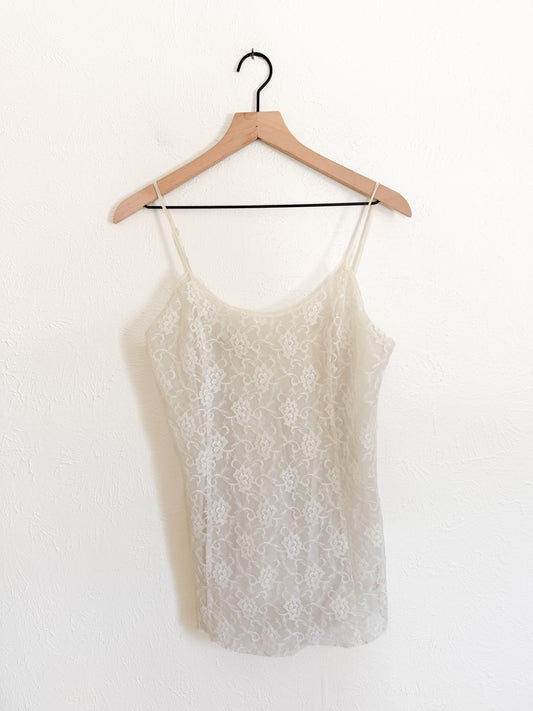 Victoria’s Secret 90’s Gold Label White Lace Tank (XL)