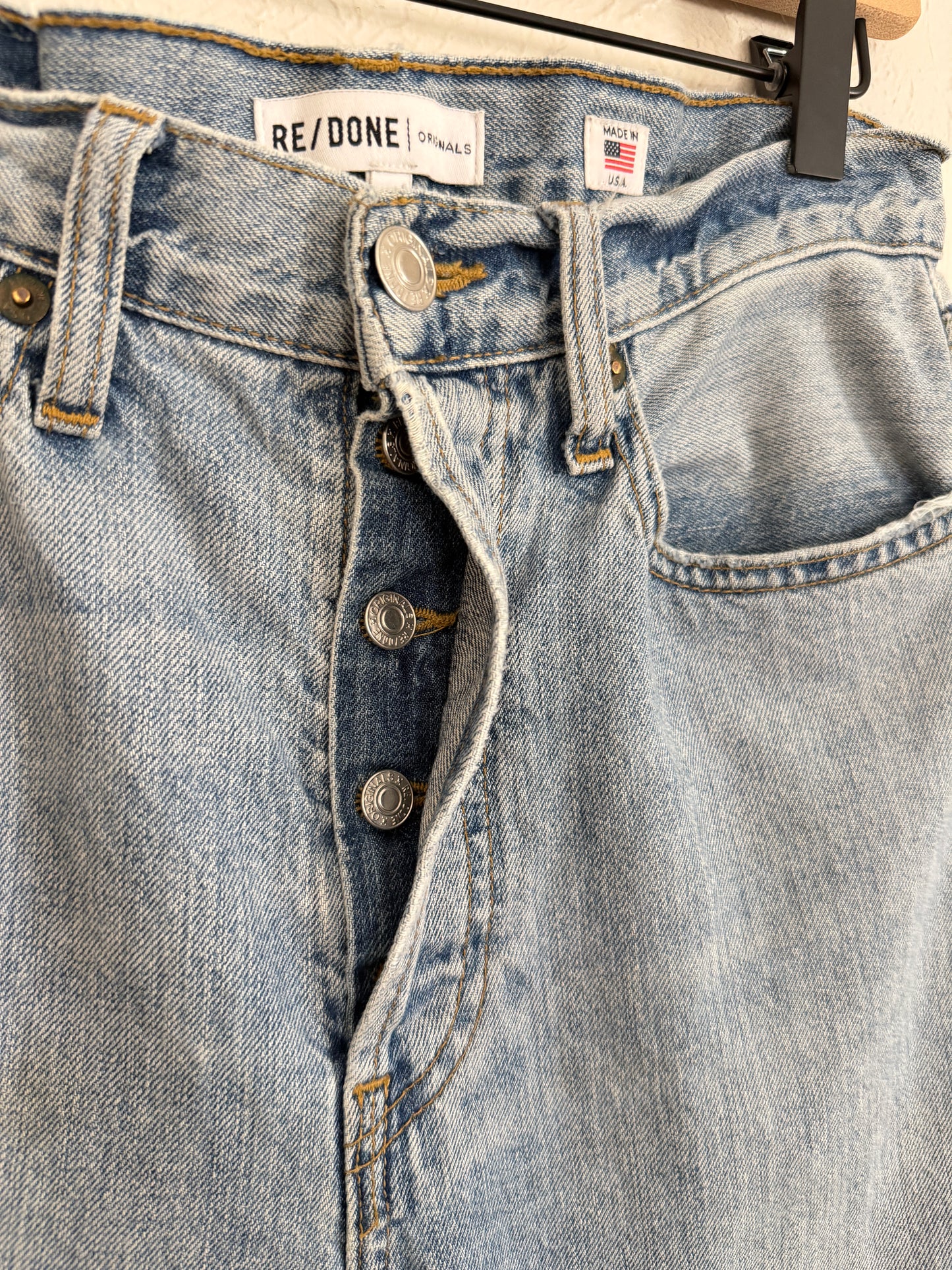 Re/Done High Rise Crop Flare Jeans (4/6)