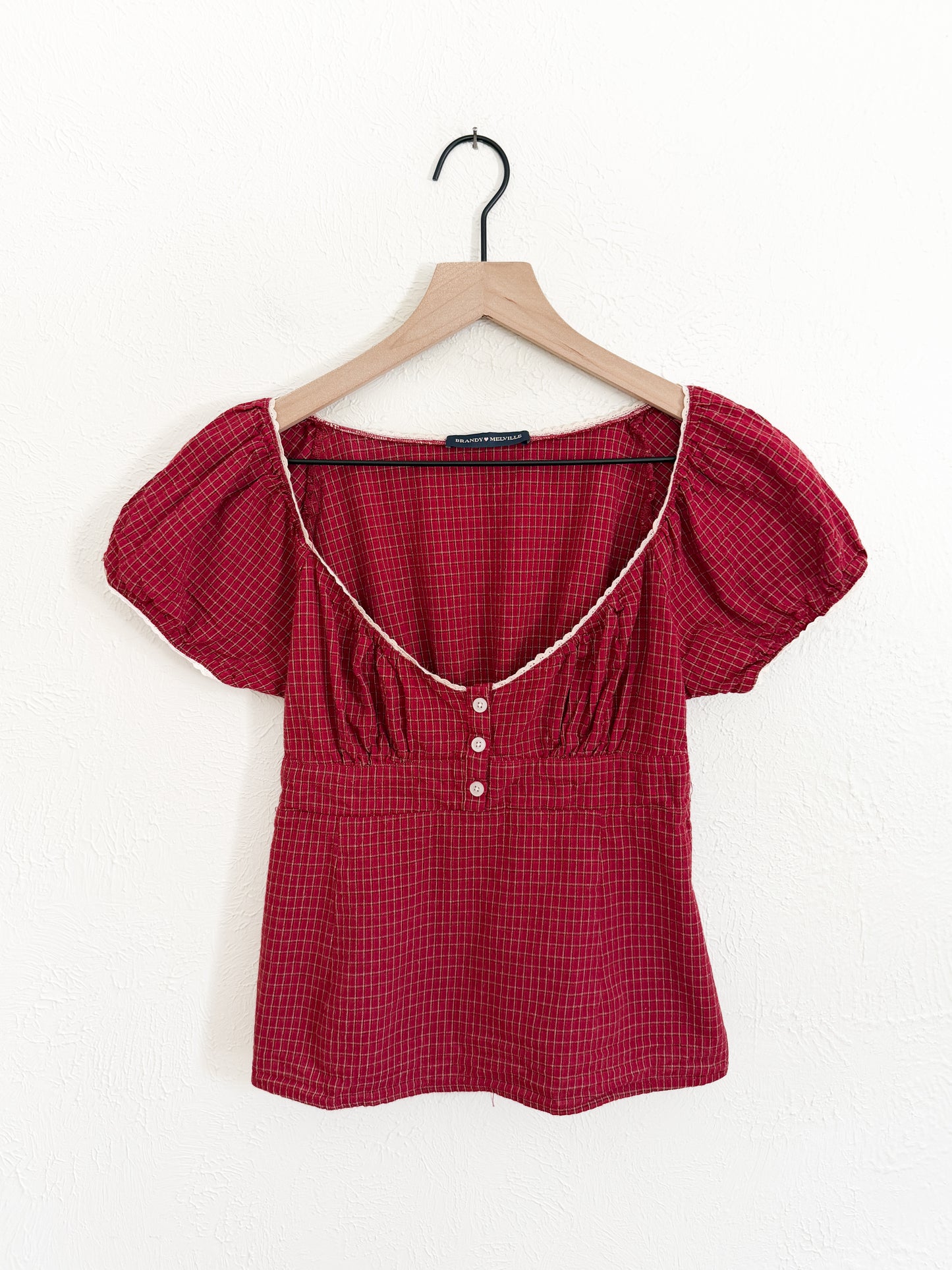 Brandy Melville Red Plaid Top (S)