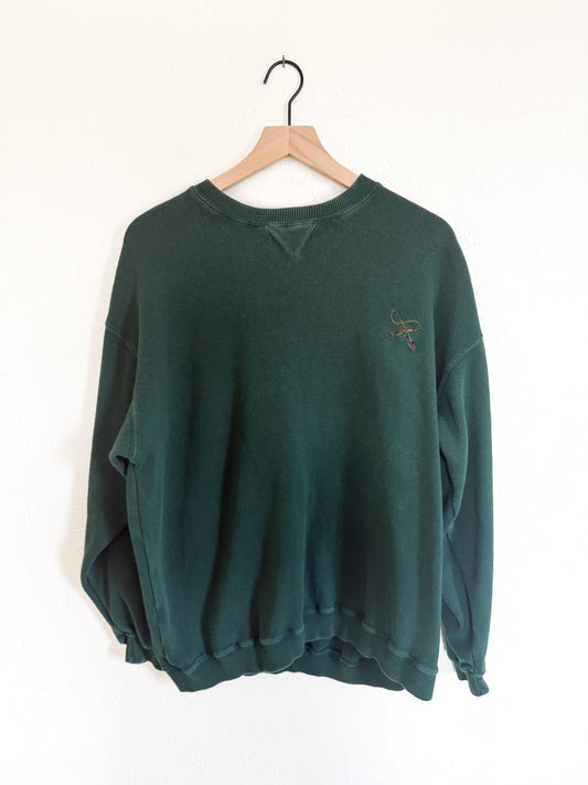 Green Vintage Embroidered Fish Crewneck (L)