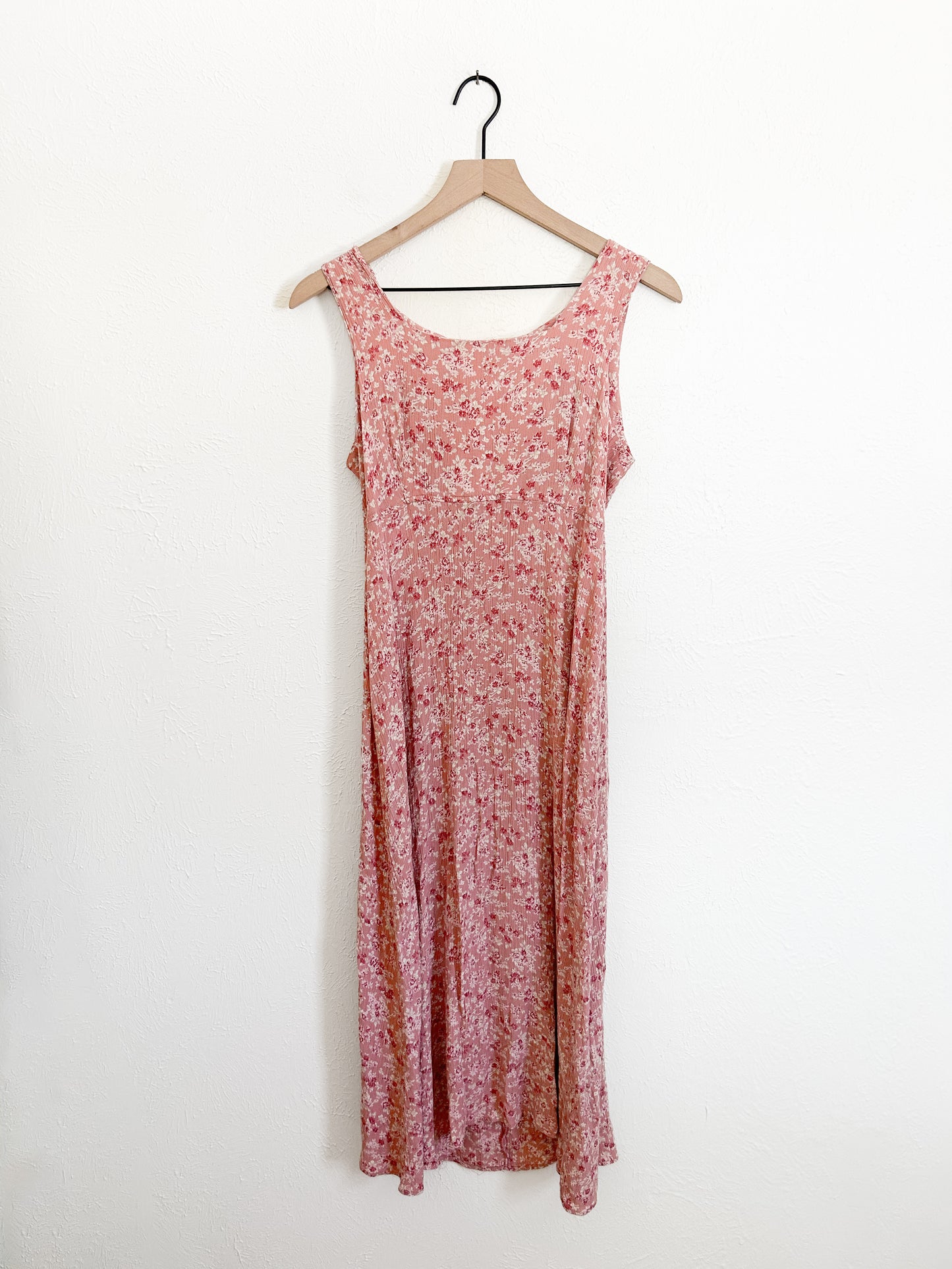 Pink Floral Vintage Dress (M)