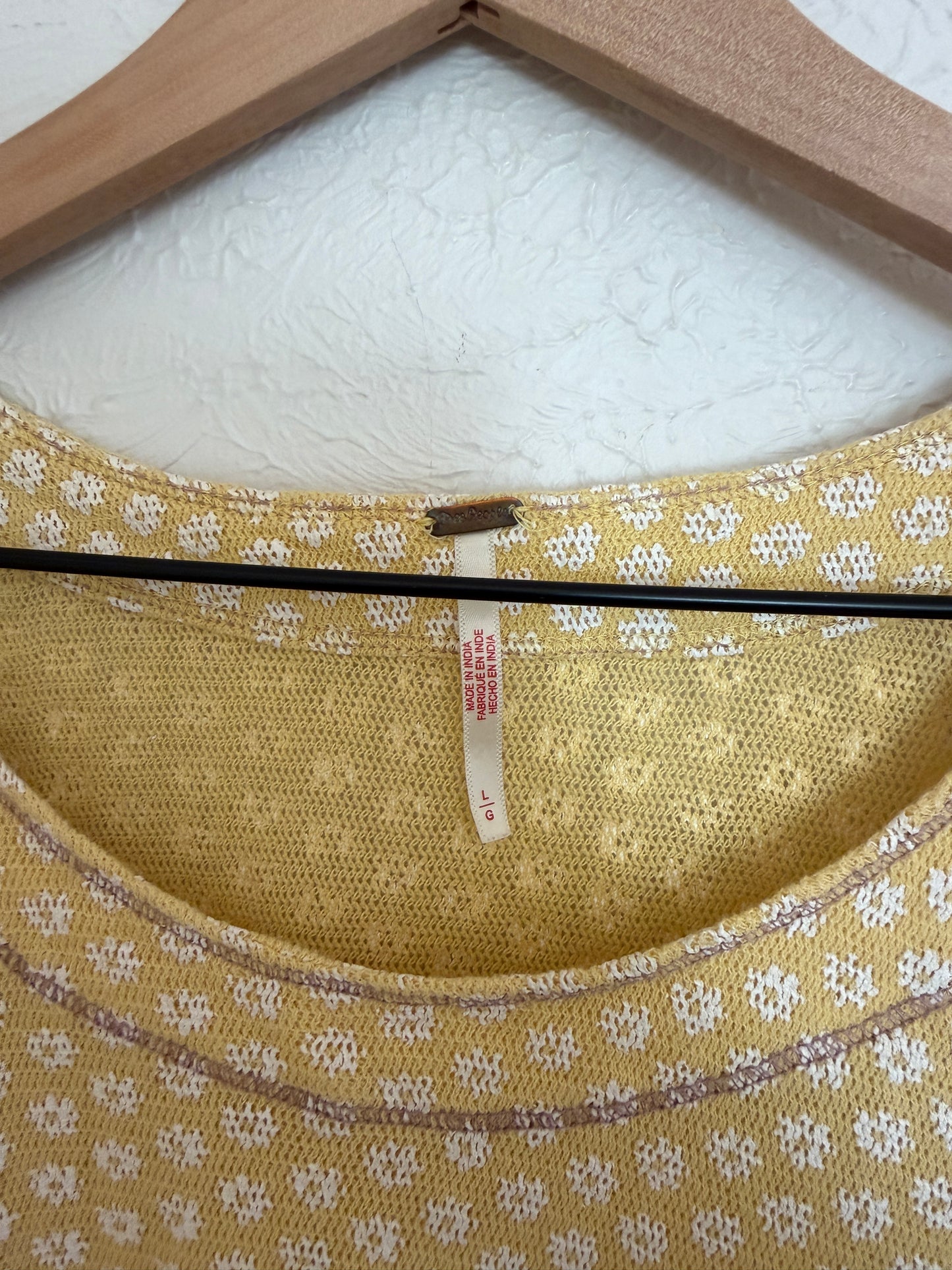 Free People Garner Yellow Tee (L)